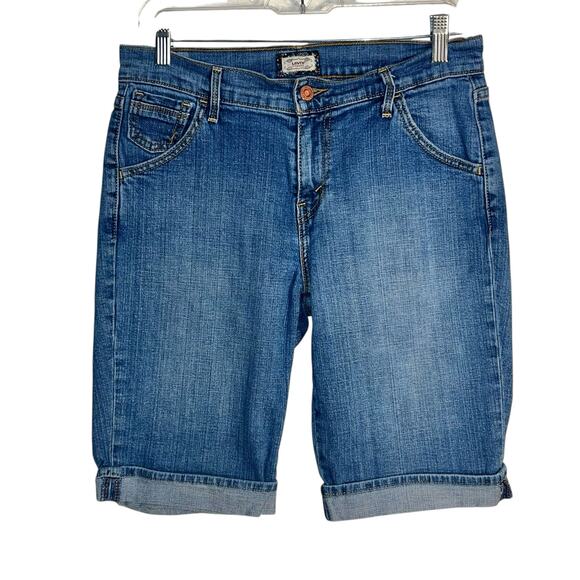 Levi’s 515 Bermuda Jean Shorts Size 6 Mid Rise Denim Cuffed Stretch - Picture 5 of 5
